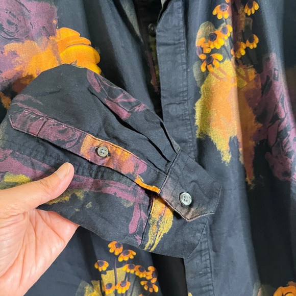 $228 John Varvatos Rodney Long Sleeve Buttondown Cotton Floral Shirt size M NWT - Picture 6 of 12
